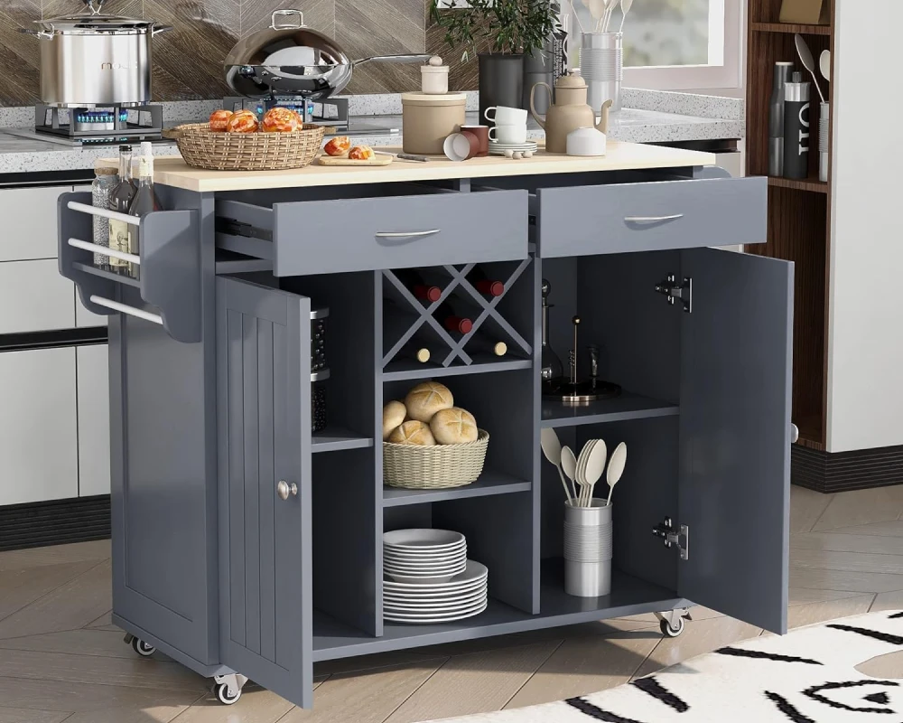 rustic kitchen island on wheels